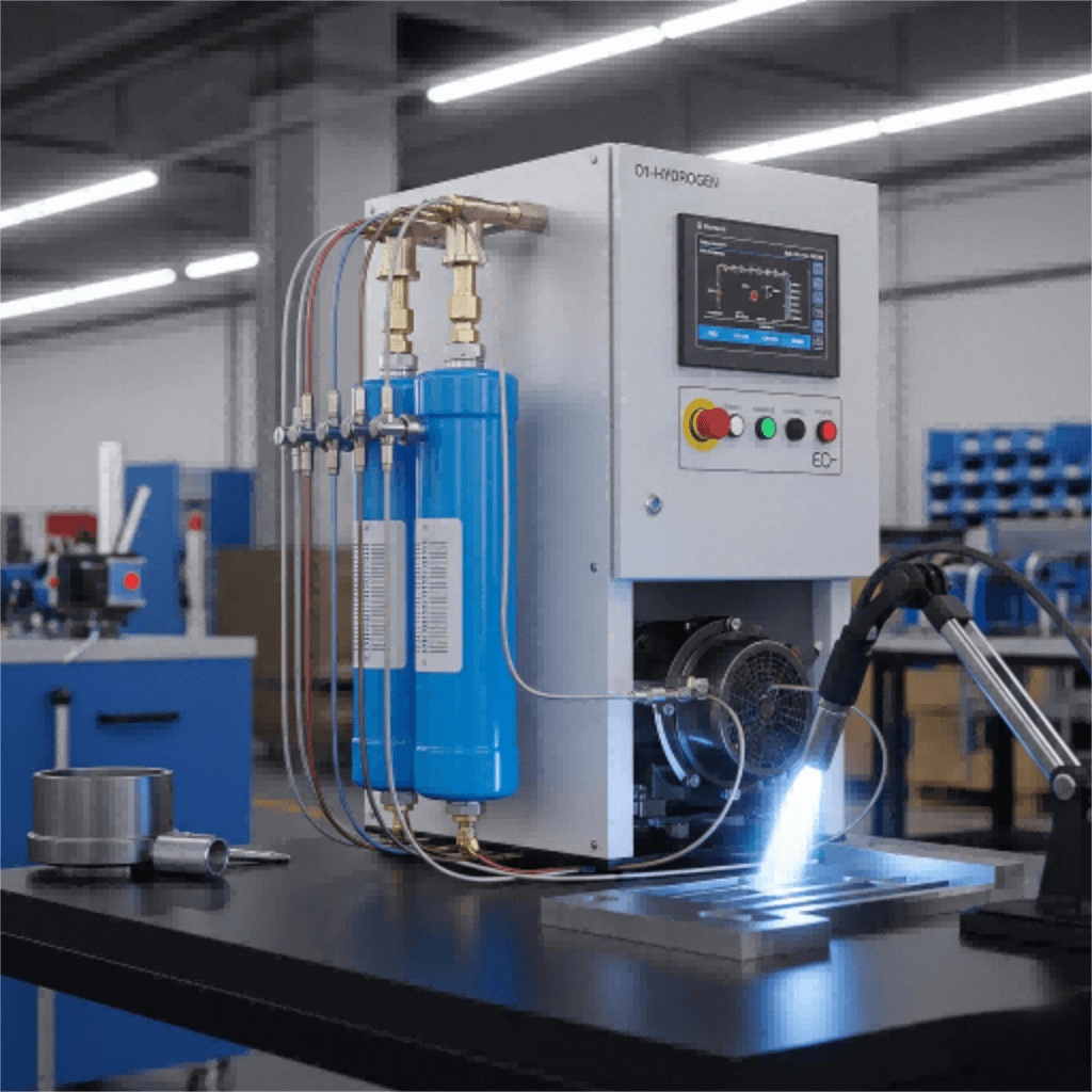 industrial oxy hydrogen generator in operation