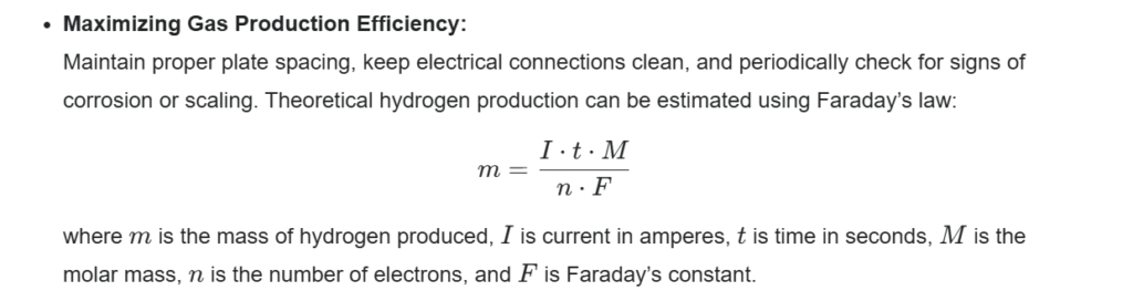 maximizing gas production efficiency formulate