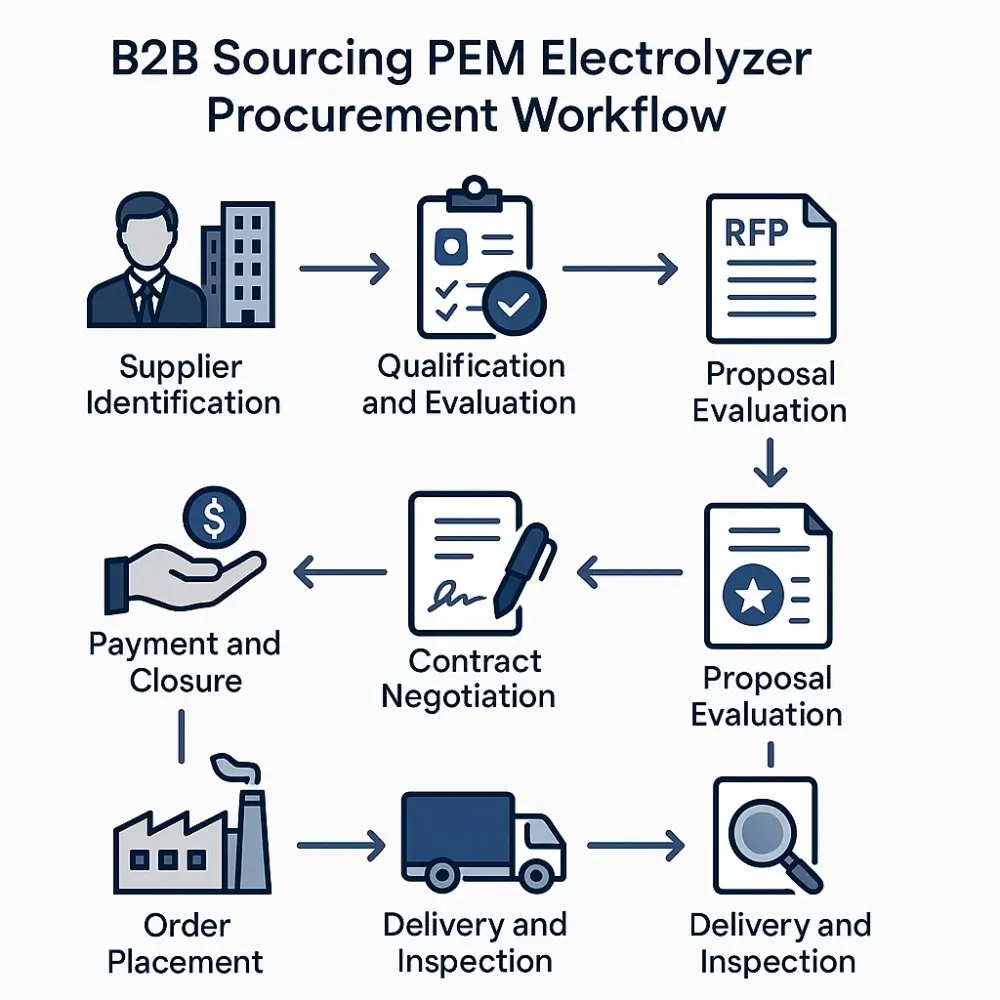 b2b sourcing pem electrolyzer procurement workflow