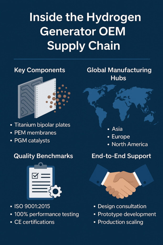 hydrogen generator oem supply chain infographic