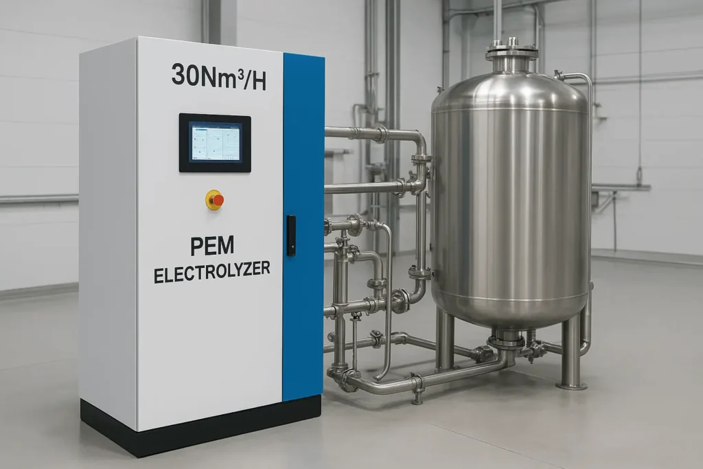 industrial 30nm3h pem electrolyzer setup