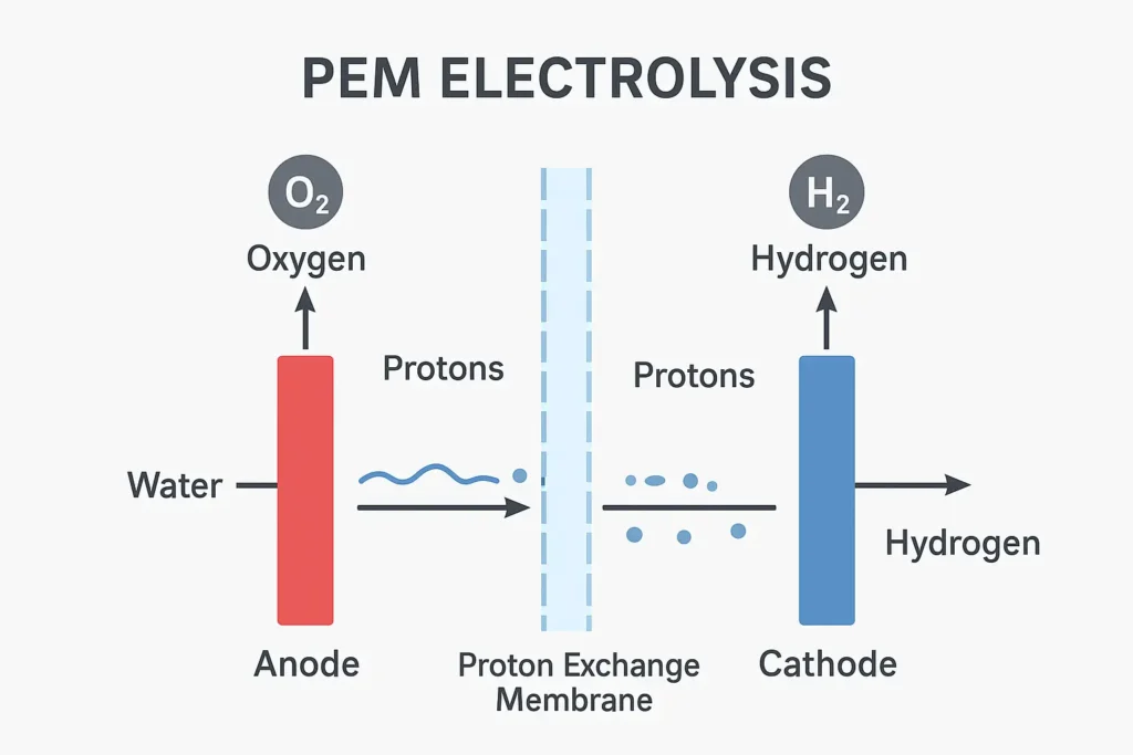 pem electrolysis detailed diagram