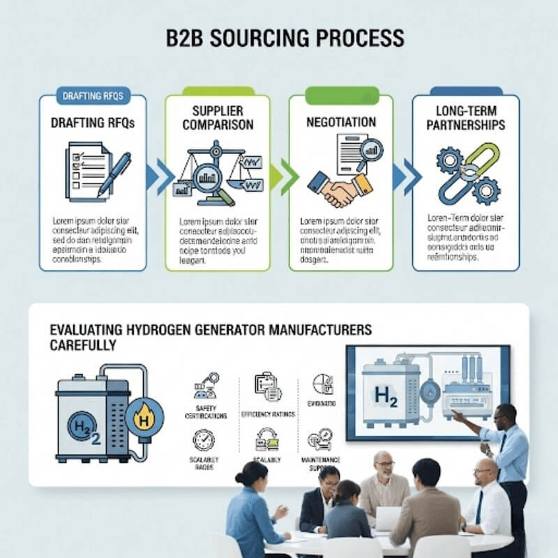 B2B sourcing process for industrial hydrogen generators RFQ negotiation