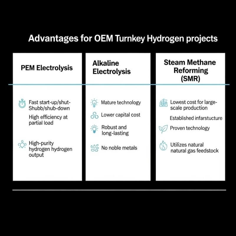 comparison hydrogen production systems pem alkaline smr