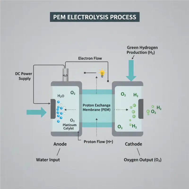 electrolysis process diagram hydrogen production