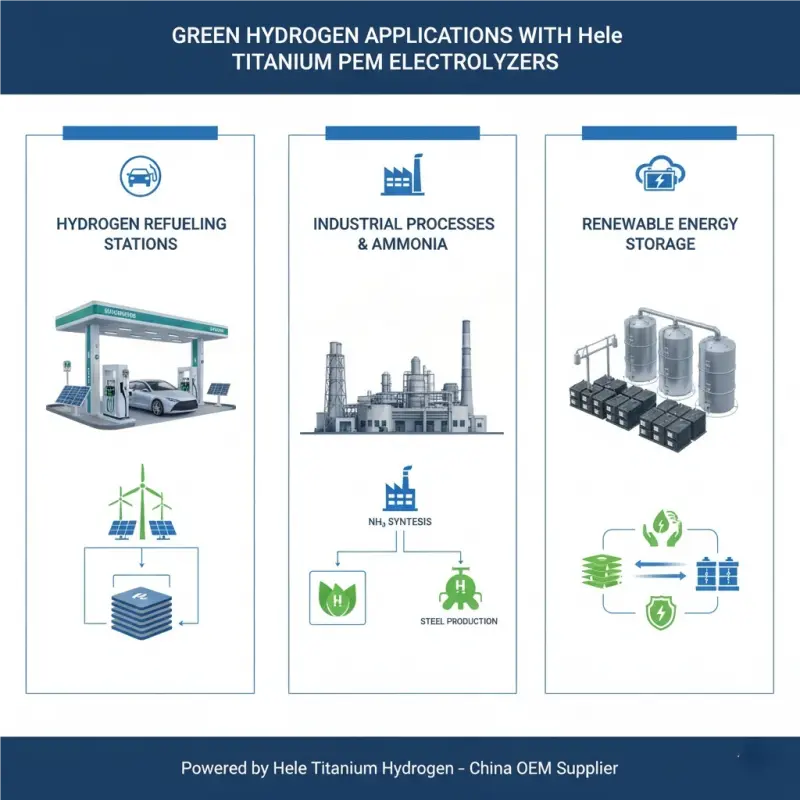 Industrial applications of PEM electrolyzers for green hydrogen supply