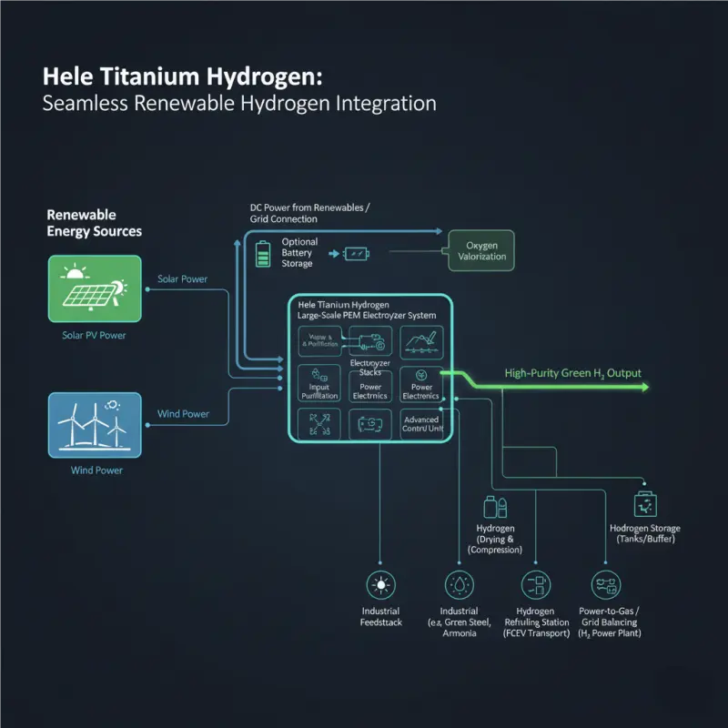 hele pem electrolyzer renewable energy integration system diagram hydrogen economy
