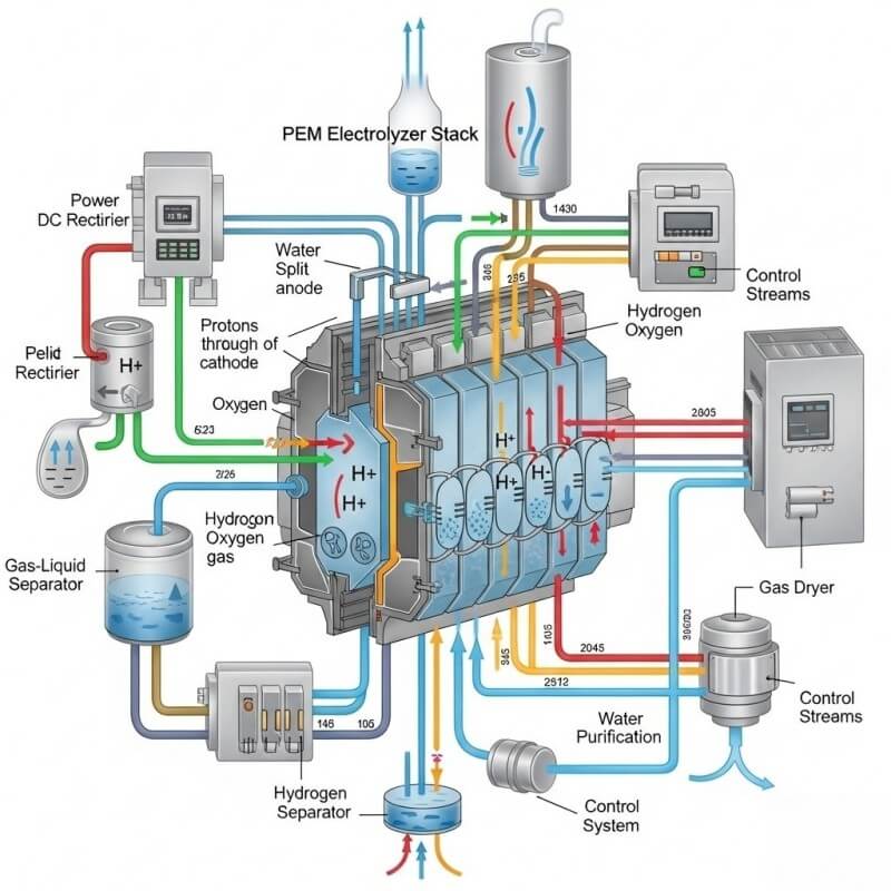 industrial pem electrolyzer diagram b2b hydrogen