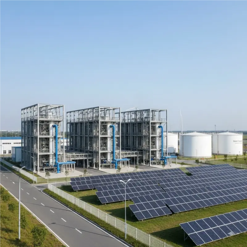 Large-scale industrial PEM water electrolyzer plant for green hydrogen production, available for OEM and wholesale supply.