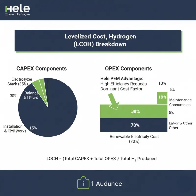 lcoh breakdown large scale pem electrolyzer cost analysis green hydrogen