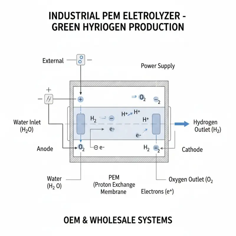 pem electrolyzer diagram industrial hydrogen production
