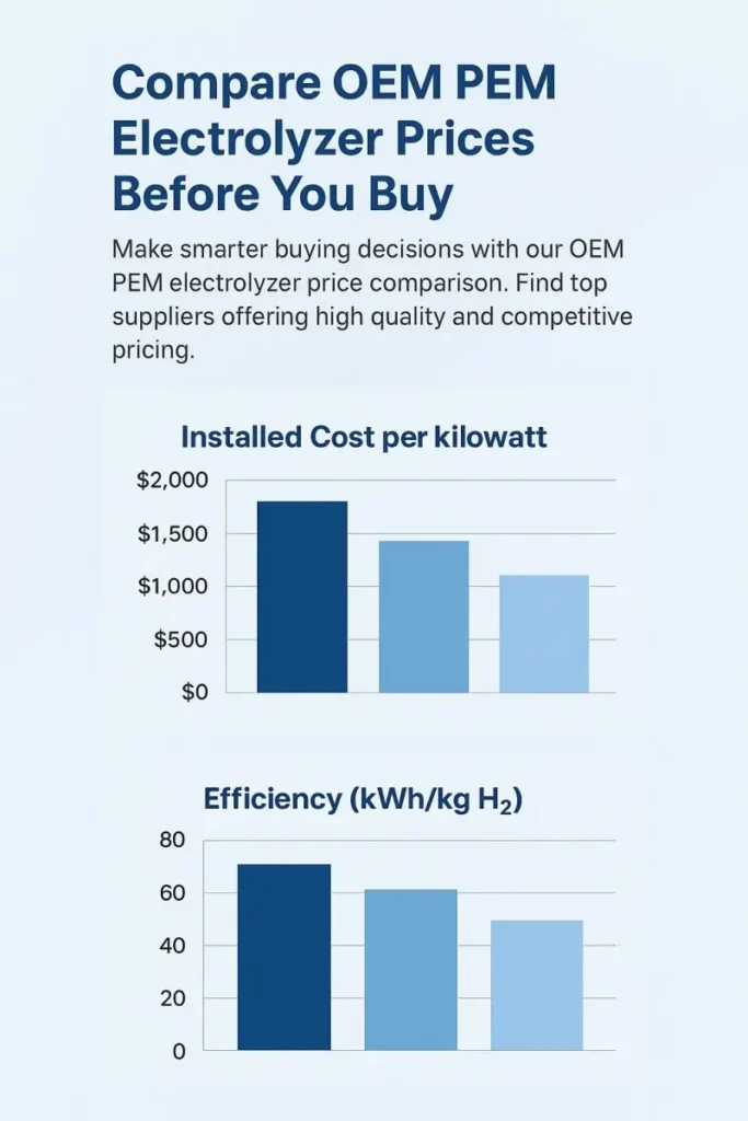 pem electrolyzer price comparison chart