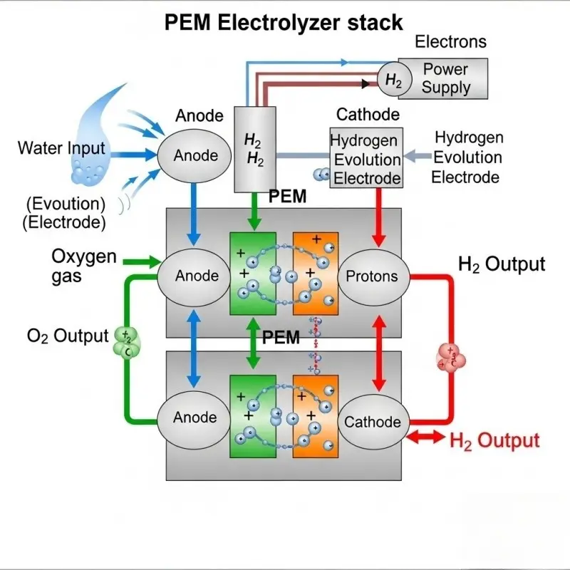 pem electrolyzer stack diagram green hydrogen