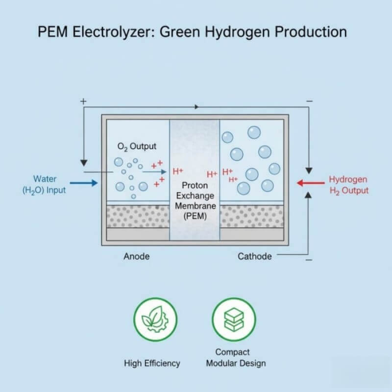 pem electrolyzer technology diagram
