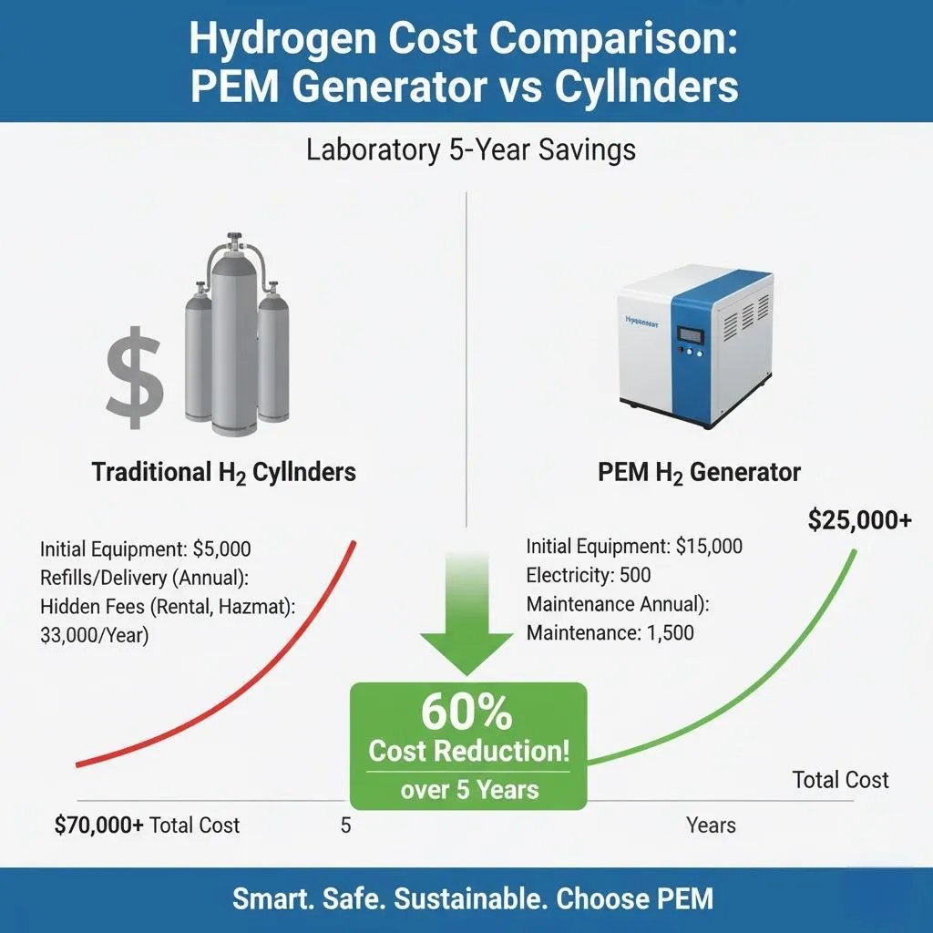 hydrogen cost comparison infographic pem vs cylinders 4